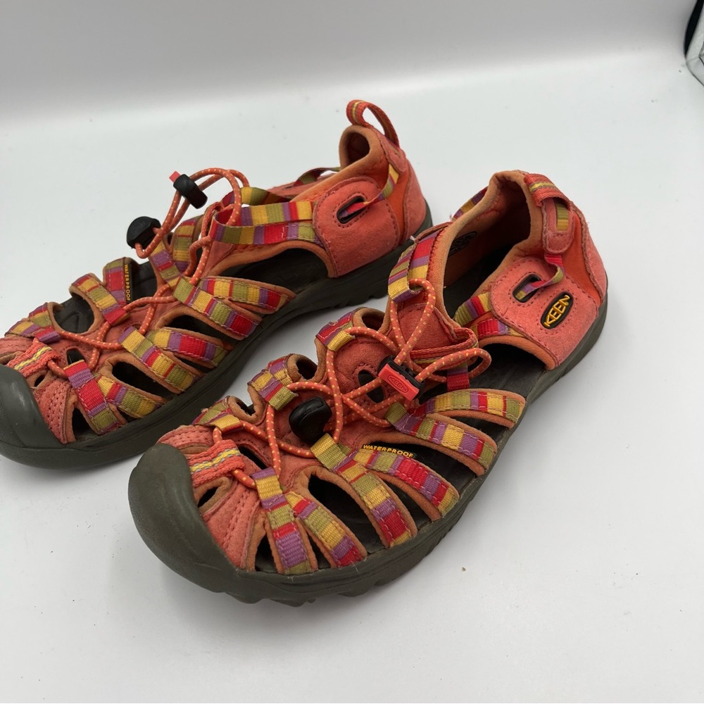KEEN Whisper Coral Multi-Color Waterproof Sport Hiking Sandals Youth Girls 4 - Picture 9 of 10